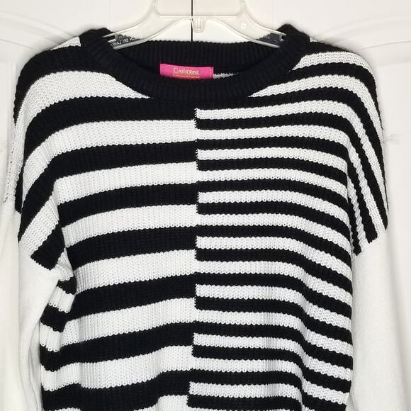 Catherine Malandrino Striped Knit Sweater Size Petite Medium New With Tag - Picture 6 of 10